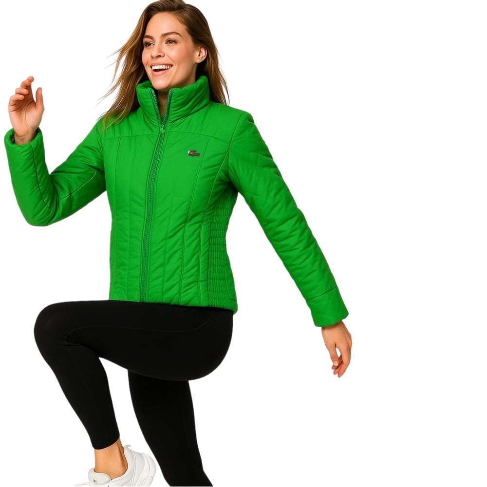 Lacoste Green Quilted Puffer Jacket - Women’s Size 34 (Like New) 🔥 Fall/Winter